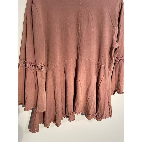 Altar’d State Brown V-Neck Bell Sleeve Top - Picture 7 of 8
